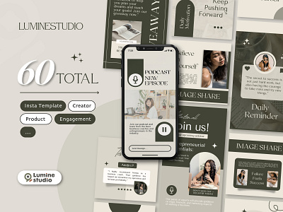 Olive Green Engagement Instagram Template aesthetic design graphic design instagram marketing post sosial media story