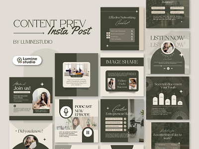 Olive Green Engagement Instagram Template aesthetic design graphic design instagram marketing post sosial media