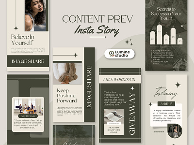 Olive Green Engagement Instagram Template aesthetic design graphic design instagram marketing sosial media story