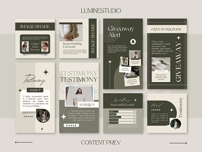 Olive Green Engagement Instagram Template aesthetic design graphic design instagram marketing post sosial media story