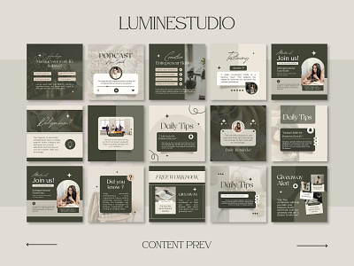 Olive Green Engagement Instagram Template aesthetic design graphic design instagram marketing post sosial media