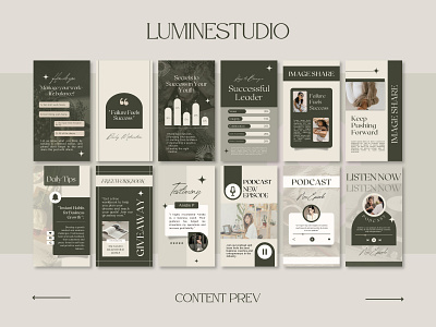 Olive Green Engagement Instagram Template aesthetic design graphic design instagram marketing post sosial media story