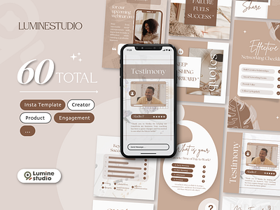 Cream Engagement Instagram Template aesthetic design graphic design instagram marketing post sosial media story