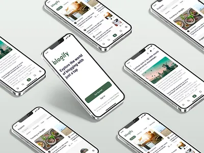Blog Mobile App app blog design minimal mobile mobile app trendy ui uxui