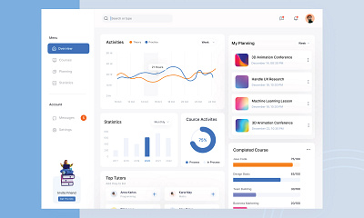 Dashboard template (myEasyProg) design graphic design illustration ui ux