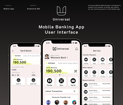 Universal Mobile Banking UI design mobile app mobile banking ui