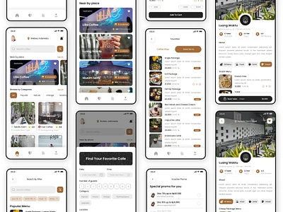 CafeFinder App app booking booking table cafe design graphic design typography ui ux