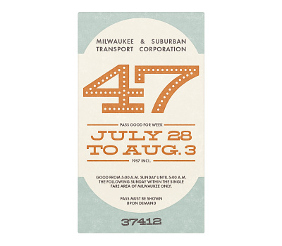 Transit Pass: 4 illustration pass retro slab serif ticket transit type design typography vintage