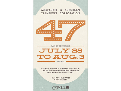 Transit Pass: 4 illustration pass retro slab serif ticket transit type design typography vintage