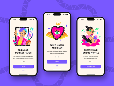 Dating App date app dating dating app dating app design illustration mobile app mobile design ui uiux