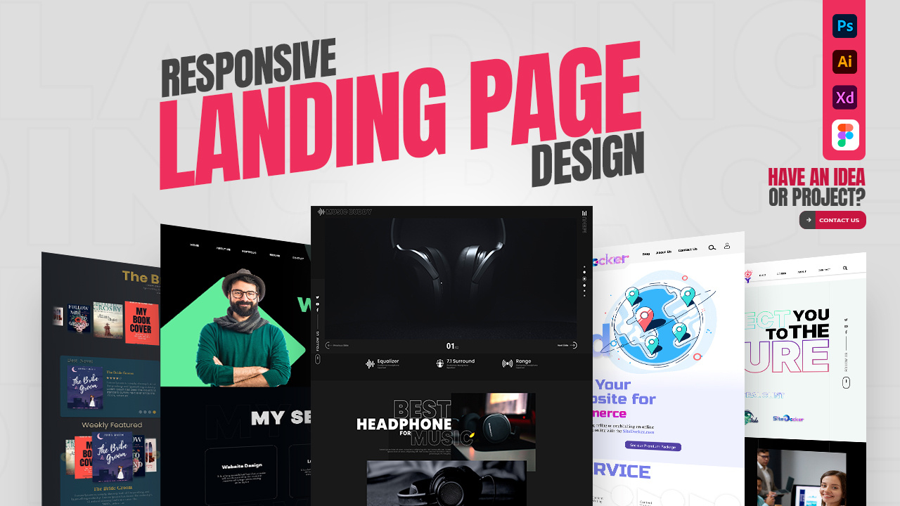 Responsive Landing Page Designs. by Moshiur Rahman Adip on Dribbble