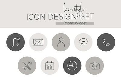 Linestyle Icon Design Set Phone Widget app