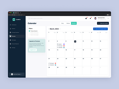 Calendar UI app branding calendar clean concept dashboard design graphic design illustration logo medical dashboard modern simple typography ui ux vector