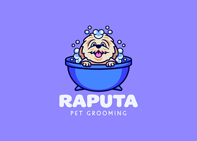 Dog grooming logo mascot cartoon character illustration animal branding care cartoon character cute design dog grooming illustration logo mascot pet shop store vector vet
