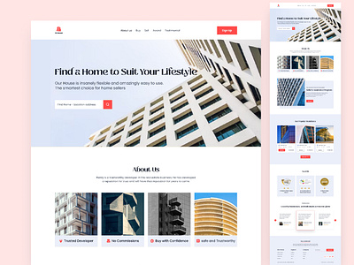 Real Estate Landing Page Website Design animation apartement architecture building home page house landing page properties property real estate real estate agency real estate website realestate residence ui ux web web design website website design