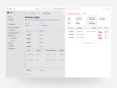 SaaS General Ledger UI design popup saas saas dashboard saas ledge saas popup saas ui ui