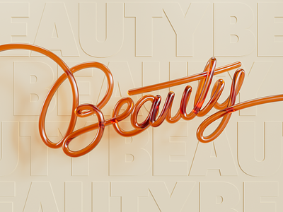 New beauty exercise 3d calligraphy design lettering letters type