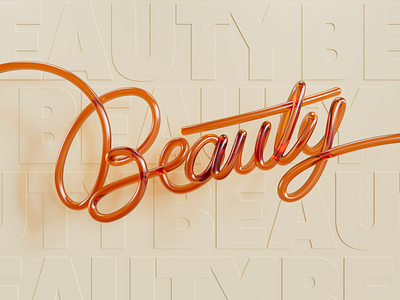 New beauty exercise 3d calligraphy design lettering letters type