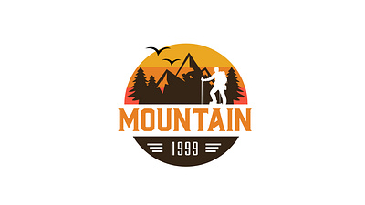 Mountain logo design. bird logo branding design graphic design hill track logo illustration letter logo logo mountain mountain logo tracking logo trending typography vector