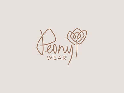 Peony clothing flower illustration lettering logo logotype minimalism nature peony wear