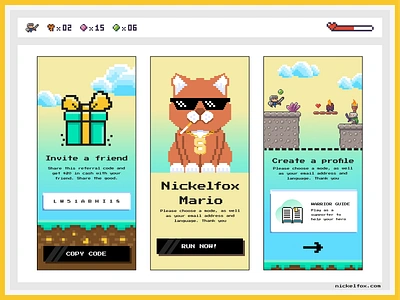 Pixa - A Mario Game adventure game design dribbbleinspiration employee engagement gamedesign gameing app gaming ui graphic design illustration mario game order pixel art pixelated design pop colours ui uidesign uiuxdesign user userfeedback ux