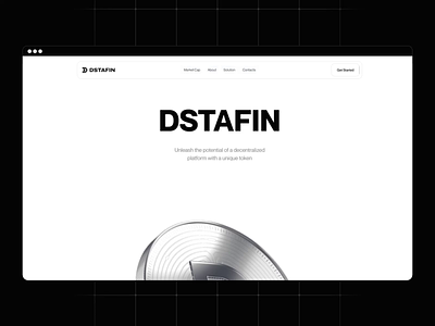 Dstafin - Website design for the crypto trading platform 3d animation blockchain clean crypto landing page landing page design minimal motion graphics promo landing ui website website design