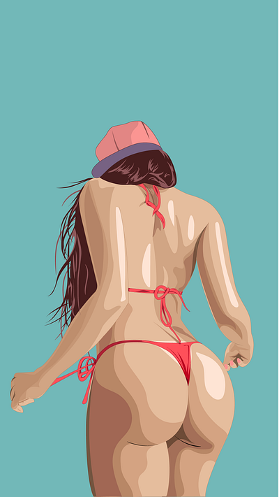 Beach girl - illustration graphic design illustrator ui vector
