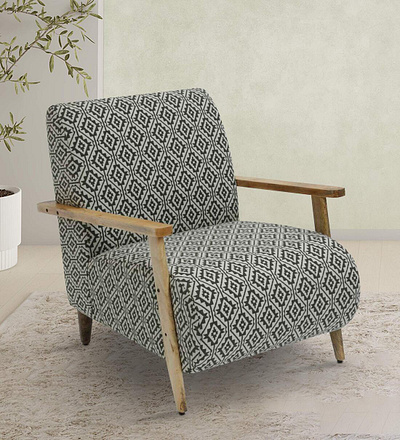 Get Upto 36% OFF on Atreo Fabric Arm Chair In Grey Colour Print pepperfry