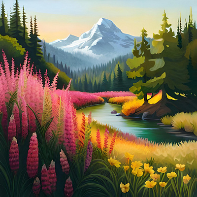 Nature 2 3d art color design digital graphic design illustration painting