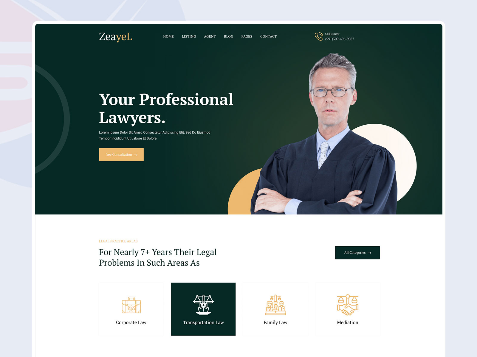 lawyer website template Design by Atiqur Rahman on Dribbble