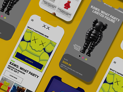 KAWS: What Party App app artist kaws mobile museum party playful ui user interface ux