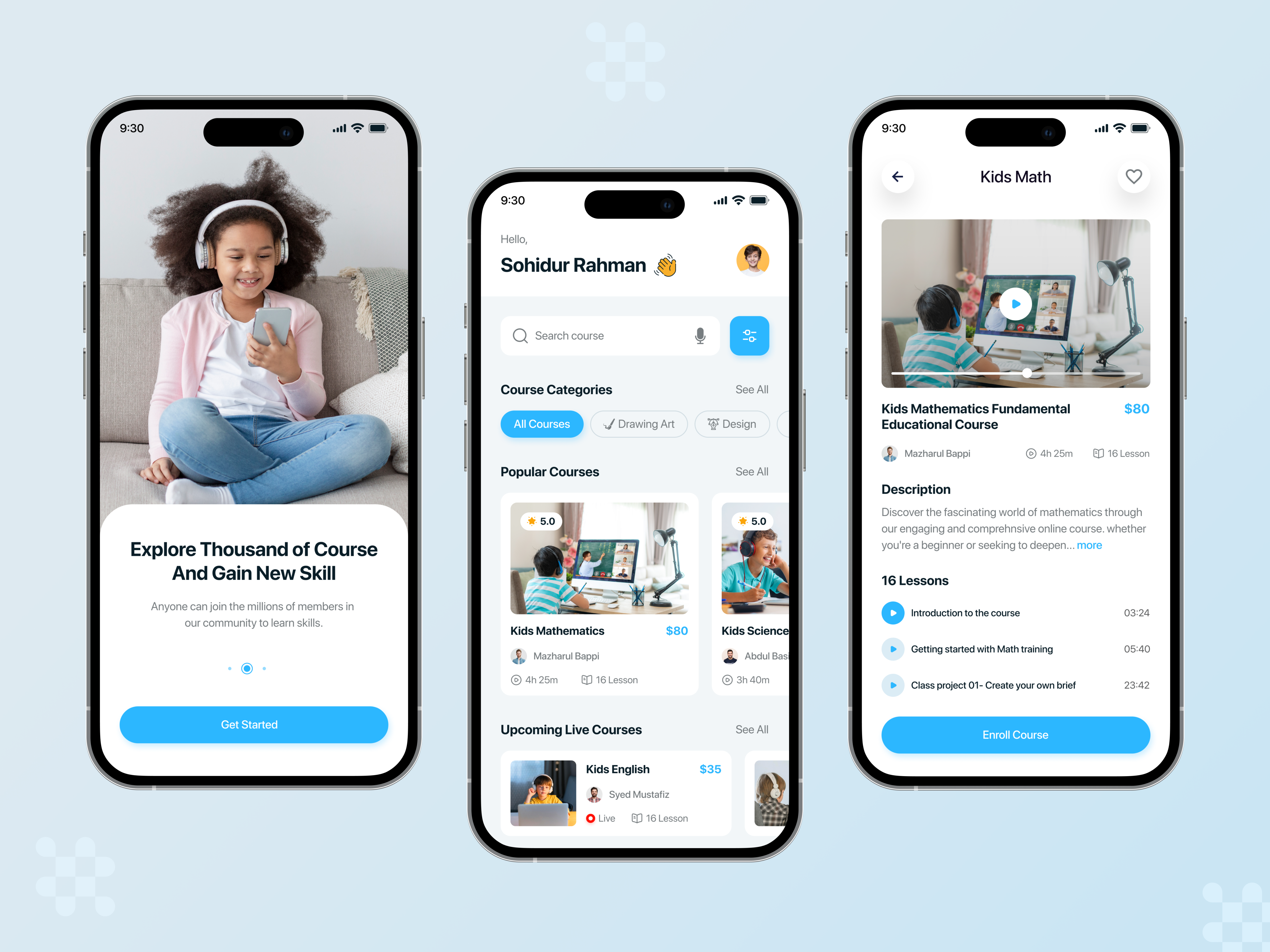 E-Learning Mobile App app application clean course design e learning education hello dribbble mobile mobile app modern design online class online courses online school product design ui ui design uiux ux web design