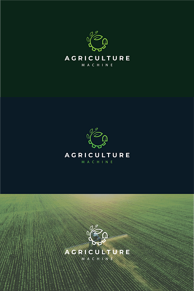 Agriculture Machine Logo agriculture agro branding brang design farm farmer farming icon leaf logo logodesign machine minimal nature organic sun