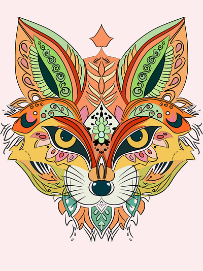 Wolf-mandala mandala vector