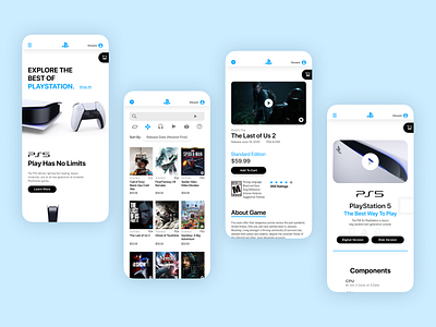 PlayStation Website Mobile gaming mockup playstation ui ux web web design