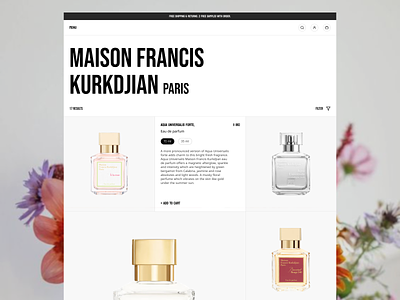Catalogue page aroma beauty catalogue e commerce ecommerce fragrance fragrances online shop online store perfume product page typography web