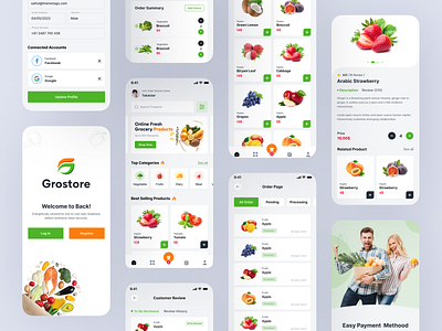 Grocery Mobile App | Shop UI |Figam app andorid app app design app ui apple appp deliver food and drink grocery app iso app market app marketplace ui online food restaurant app splash ui ux