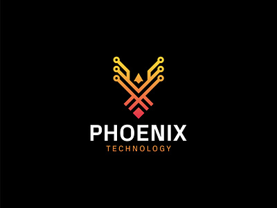 Phoenix Technology Logo design. branding design fevicon graphic design icon illustration logo logo design logofolio logotype modern phoenix phoenix logo tech logo technolgy vector