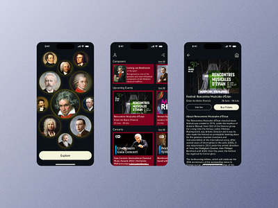 Classical Music App Concept classical music design ios app mobile app ui ui ux ux uxui design