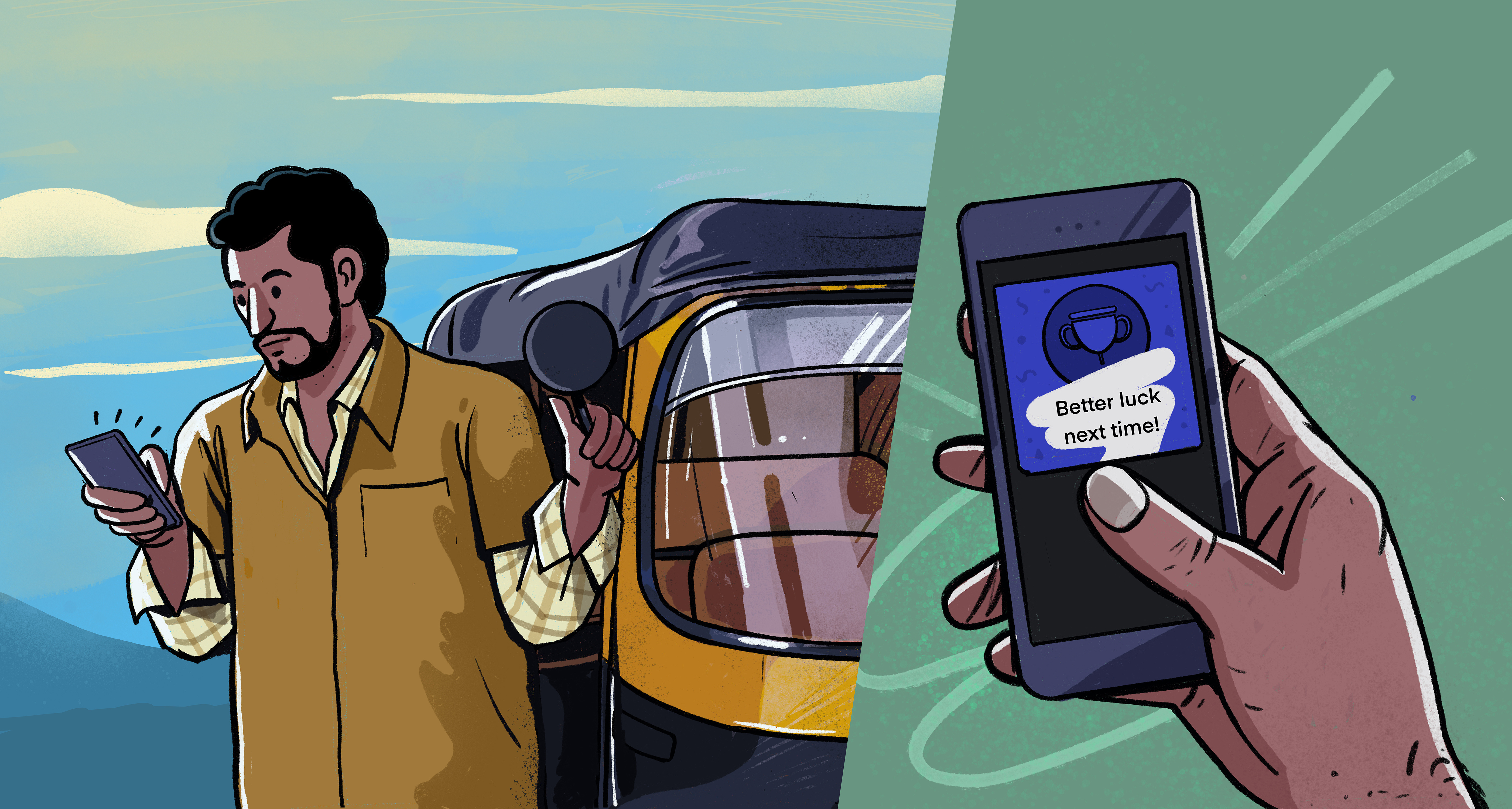 This time too, 'Better luck next time!' design expression graphic design illustration logo satishgangaiah storytelling ui