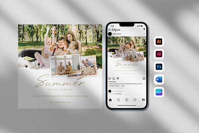 Family Photo Summer Mini Session Template - Instagram Template design flyer flyer template free template instagram instagram template template design