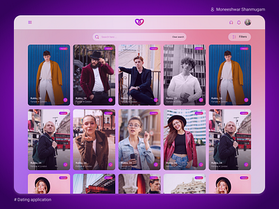 Dating Web Application 3.0 dating app design illustration typography ui user interface ux web application web3.0