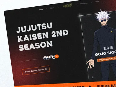 Jujutsu Kaisen | Web Design anime design herosection jujutsukaisen landingpage ui website