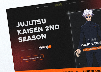 Jujutsu Kaisen | Web Design anime design herosection jujutsukaisen landingpage ui website