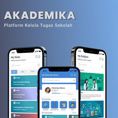 AKADEMIKA MOBILE APP Platform Kelola Tugas Sekolah brand designer graphic design mobile app product design ui ux