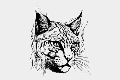 Cat vector artwork artwork black white branding cat design editable graphic design illustration line art modern simple ui vector