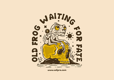 Old frog waiting for fate froggy