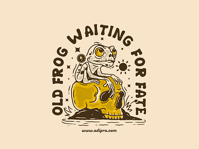 Old frog waiting for fate froggy