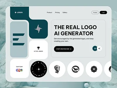 LOGO GENERATE AI WEBSITE ai design interface ui uxui webiste