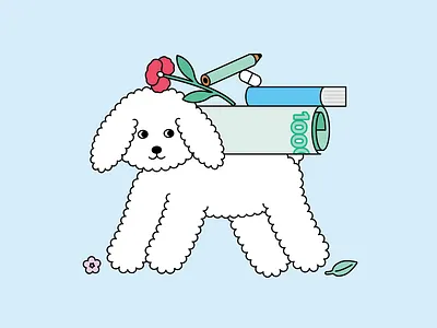 Doggy for Tinkoff Journal 8th Birthday Party adobe illustrator anastasia sorokoumova character design dog illustration vector illustration